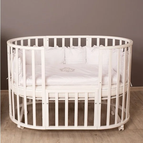 Кровать круглая-овальная Северная Звезда Белая, без маятника