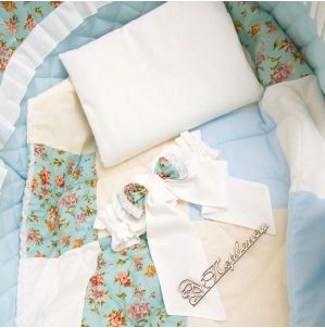 Комплект в кроватку 6пр. ПЭЧВОРК голубой 63-6