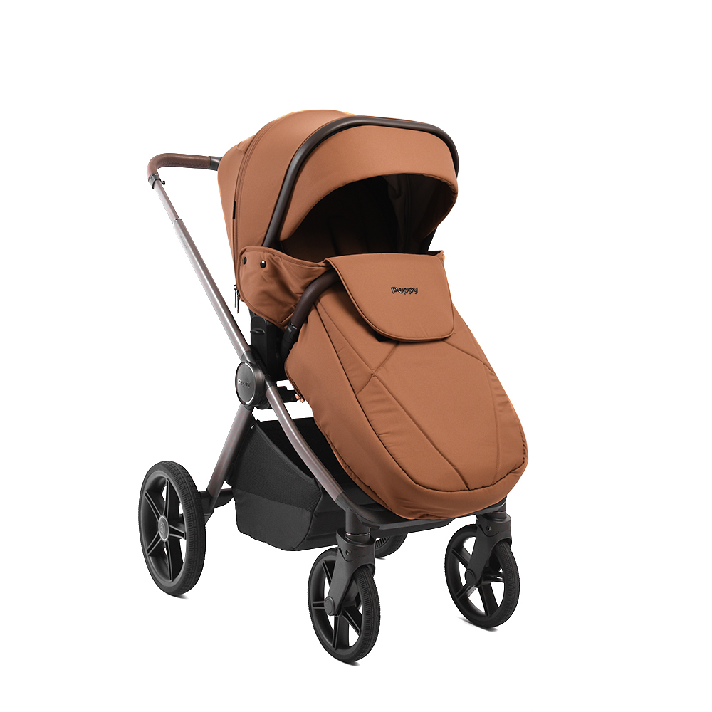 Коляска 2в1 Peppy Monaco thermo Bisquit, рама серо-коричневая