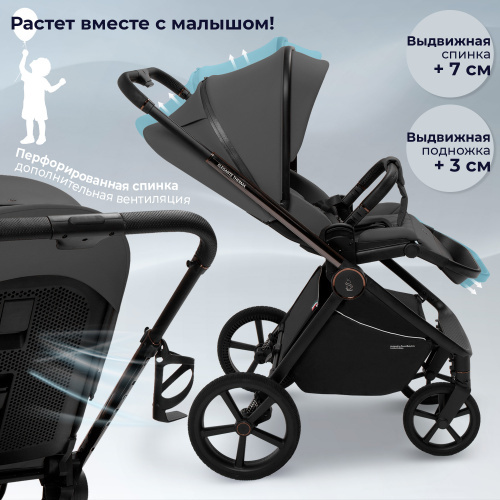 Коляска 2в1 SBL Elegante Therma Dark Grey