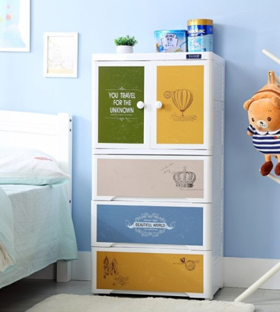 Комод пластиковый Путешествие, 5 секций светлый SG07D25