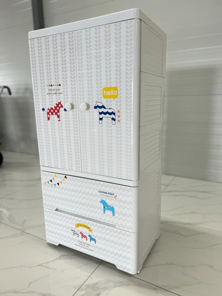 Комод пластиковый Пони, 5 секций, полки, SG01С35