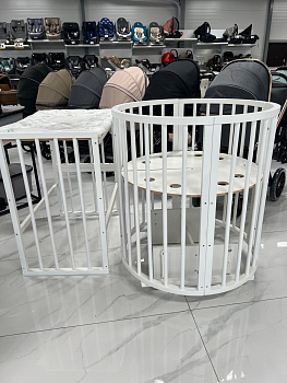 Кровать круг-овал Polly, маятник в комплекте, Белая