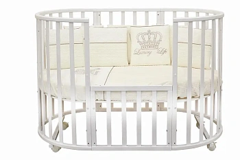 Кровать круглая-овальная Северная Звезда Белая, без маятника