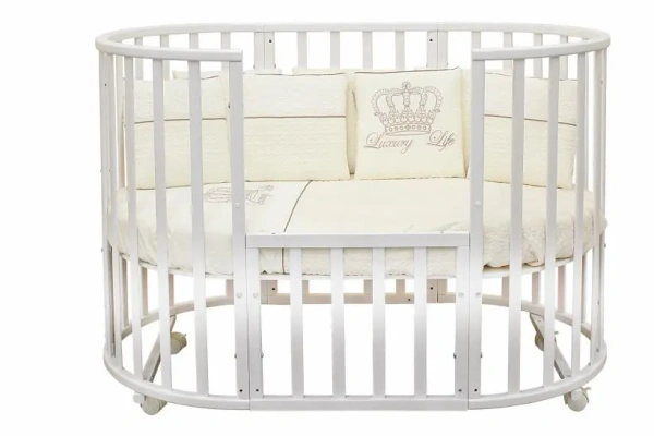 Кровать круглая-овальная Северная Звезда Белая, без маятника