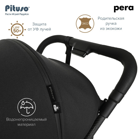 Коляска прогулочная Pituso Pera Black