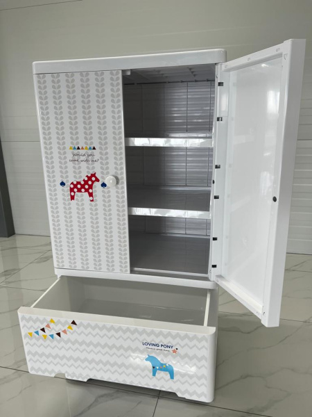 Комод пластиковый Пони, 5 секций, полки, SG01С35
