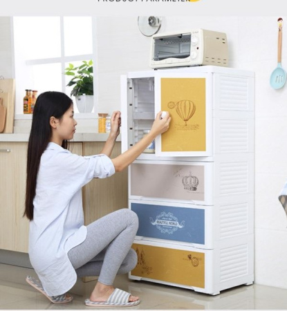 Комод пластиковый Путешествие, 5 секций светлый SG07D25