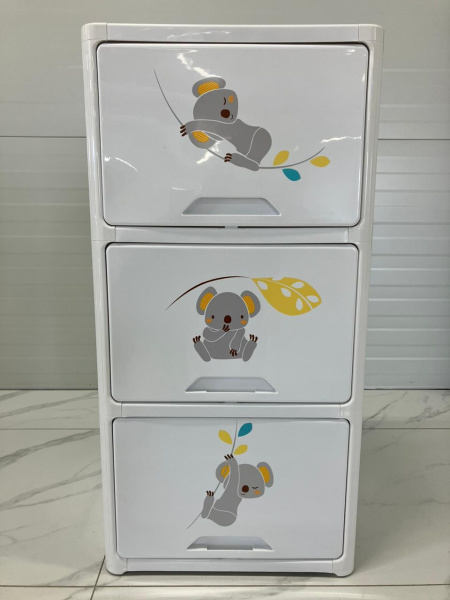 Комод пластиковый Коалы, 3 секции WJ43003