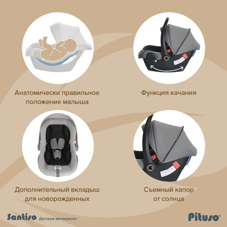 Автолюлька Santiso Grey Black