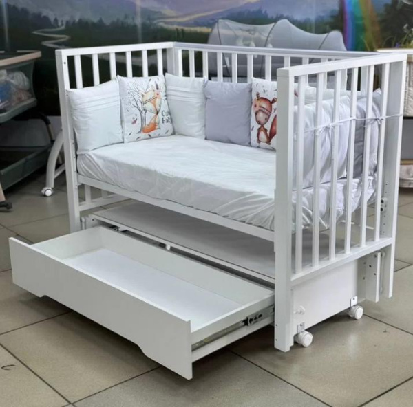 Кровать Marisol маятник, ящик, белая