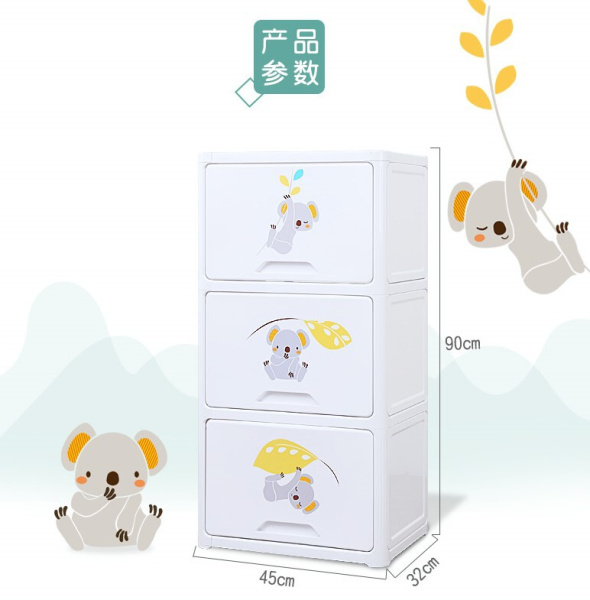 Комод пластиковый Коалы, 3 секции WJ43003