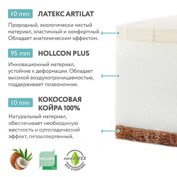 Матрас ясельный Plitex Eco Life (120х60х12см)