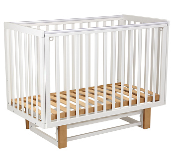 Кровать детская Polini kids Simple 341 с маятником, белый-дуб