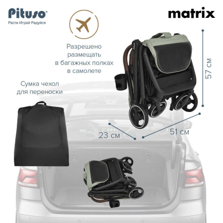 Коляска прогулочная Pituso Matrix Emerald mood