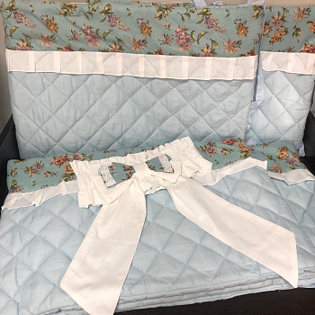 Комплект в кроватку 6пр. ПЭЧВОРК голубой 63-6