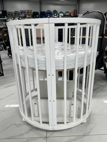 Кровать круг-овал Polly, маятник в комплекте, Белая