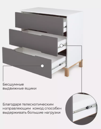 Комод Rant Indy Moon Grey 84см