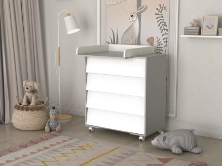Комод Incanto Cambridge 800/4 Серый-Белый