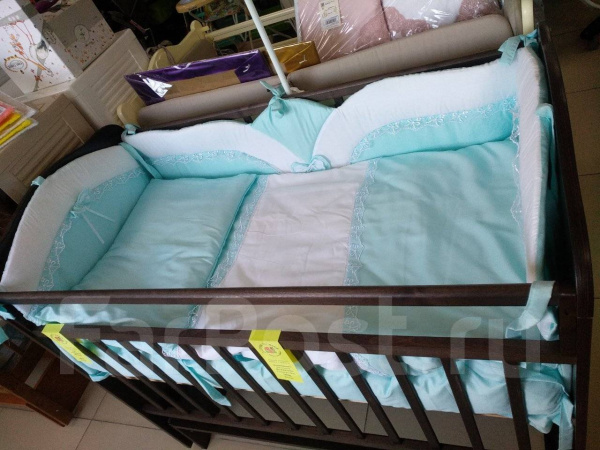 Комплект в кроватку 6пр. "Вдохновение" бирюза. 22с4