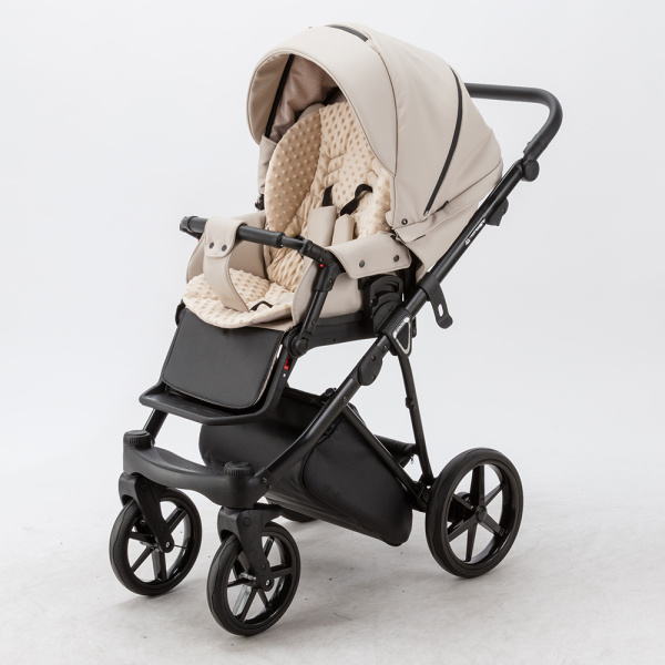 Коляска 2в1 Adamex Porto Deluxe Кожа Беж SA7