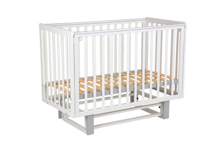 Кровать детская Polini kids Simple 341 с маятником, белый - серый