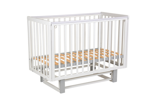 Кровать детская Polini kids Simple 341 с маятником, белый - серый