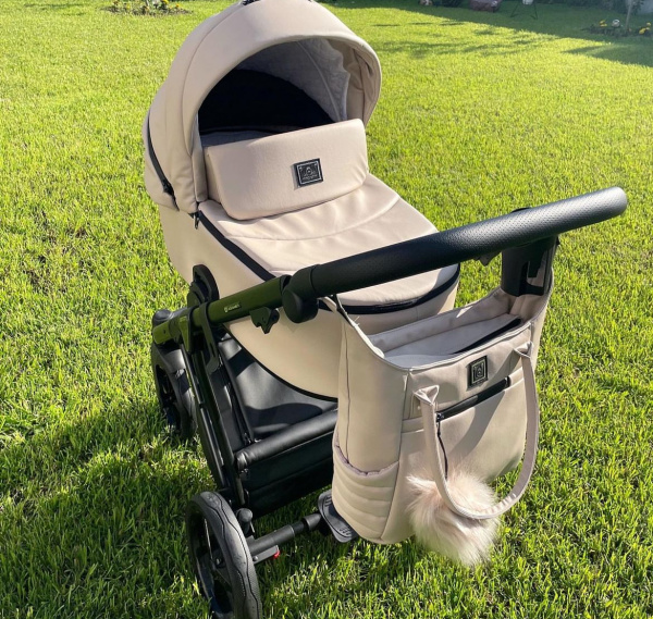 Коляска 2в1 Adamex Porto Deluxe Кожа Беж SA7