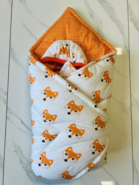 Одеяло на выписку зима, Лисы