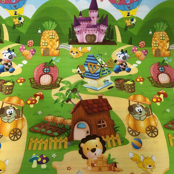 Коврик рулонный, 180*150 см Ананасик/Паровозик 18204