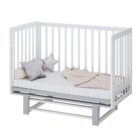 Кровать детская Polini kids Simple 341 с маятником, белый - серый