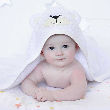 Полотенце-уголок для купания  махровый Мишка 80х80