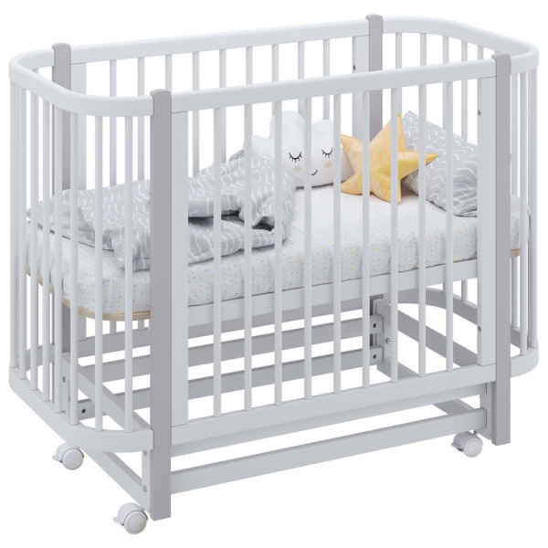 Кровать Солнышко Белый-Серый