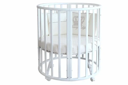 Кровать круглая-овальная Северная Звезда Белая, без маятника