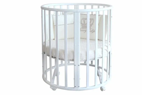 Кровать круглая-овальная Северная Звезда Белая, без маятника