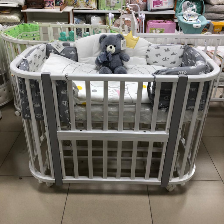 Кровать Nuvola LUX белый, стойки серые