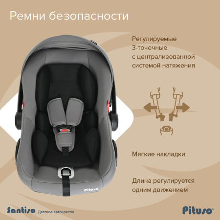 Автолюлька Santiso Grey Black