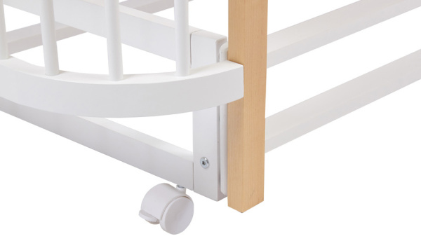 Кровать Солнышко Белый-Натуральный