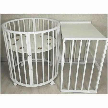 Кровать круг-овал Polly, маятник в комплекте, Белая