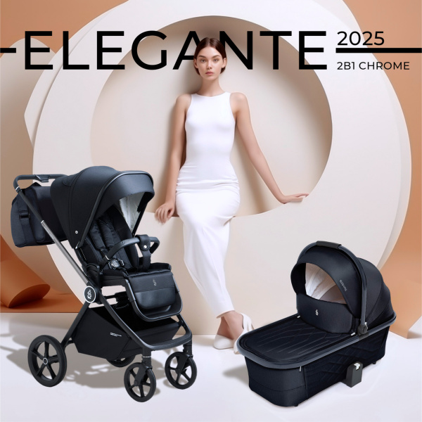 Коляска 2в1 SBL Elegante Chrome Black