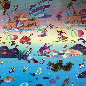 Коврик детский рулонный, 180*150 см Море/Медвежонок 18204