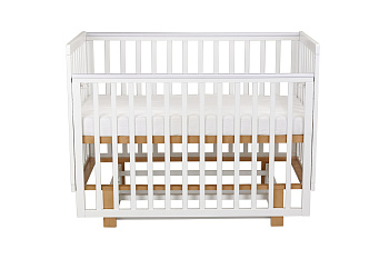 Кровать детская Polini kids Simple 341 с маятником, белый-дуб