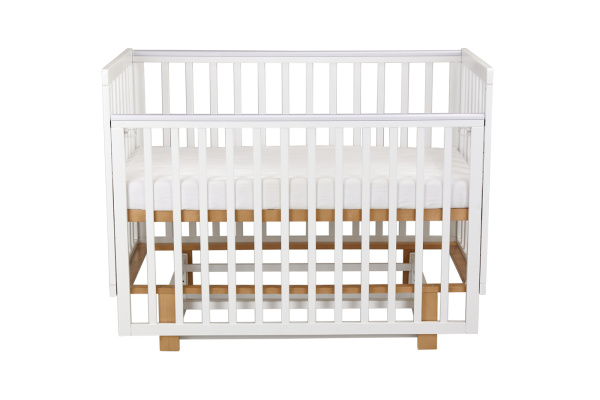 Кровать детская Polini kids Simple 341 с маятником, белый-дуб