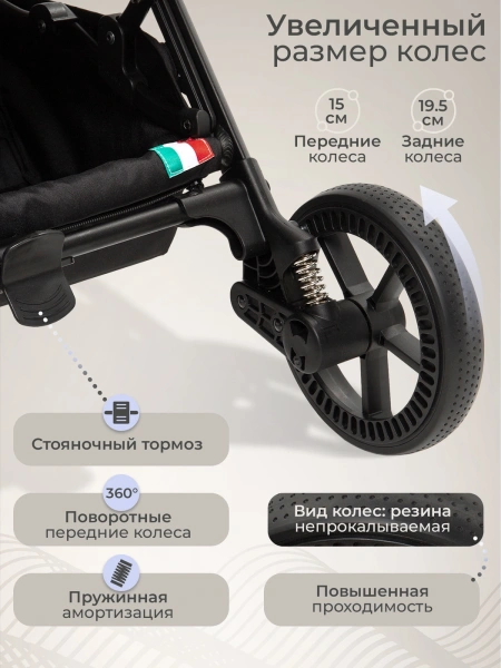 Прогулочная коляска Sweet Baby Aura Plus Black