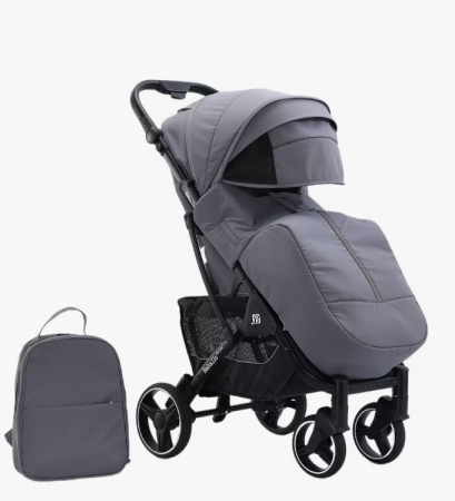 Коляска прогулочная 2024 Babalo Серый Черная рама