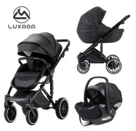 Коляска 3в1 LuxMom F2 Черная
