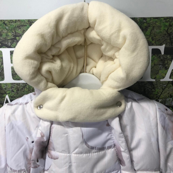 Комбинезон Трансформер Зимний, Белый медведь, Белый 56-74