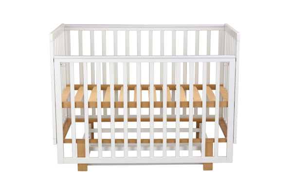 Кровать детская Polini kids Simple 341 с маятником, белый-дуб