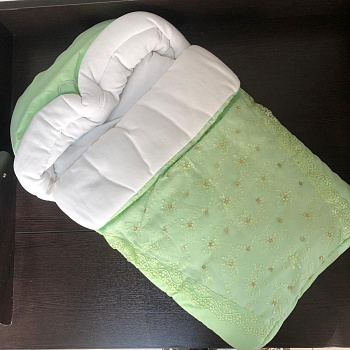 Конверт теплый в коляску, салатовый. Арт 89