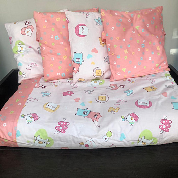 Комплект в кроватку Хрюшечки, розовый